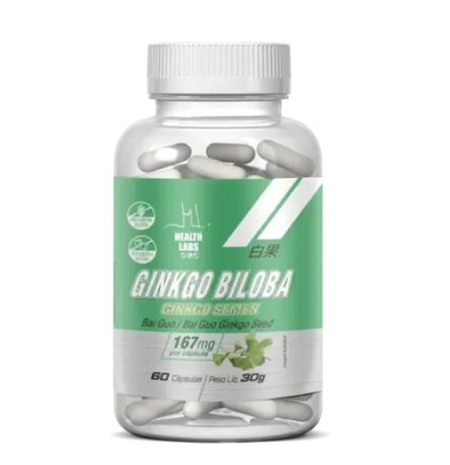 Ginkgo Biloba 620mg Suplemento Alimentar Health Labs 60 Cápsulas