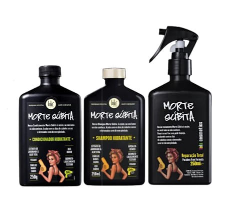 Kit Lola Morte Súbita Shampoo 250ml + Condicionador 250ml + Spray Reparador 250ml