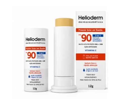 Protetor Solar Facial Helioderm Bastão FPS90  S/Cor - 12g