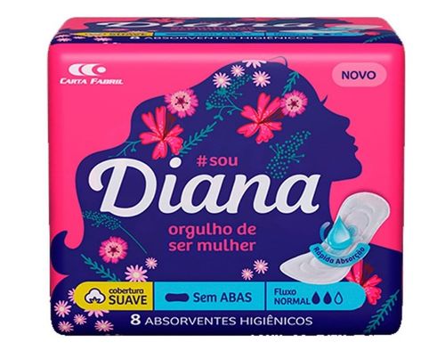 Absorvente Diana Suave Sem Abas - 8 Unidades