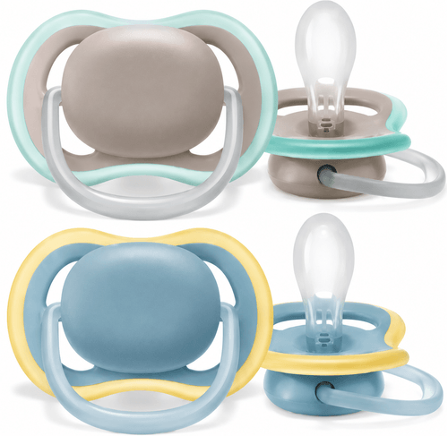 Chupeta Ultra Air +18 Meses Lisa Cinza e Azul - 2 Unidades