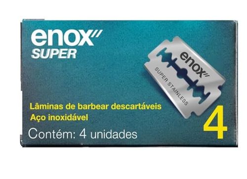 Lâmina de Barbear Enox Duplo Fio Super - 4 Unidades
