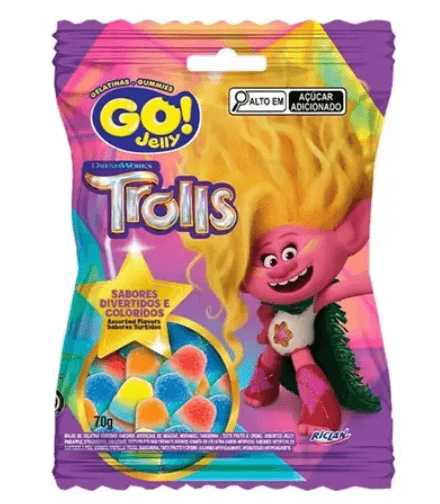 Bala de Gelatina Go Jelly Trolls Sortido 70g