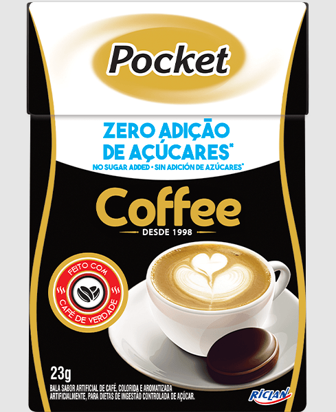 Bala Pocket Zero Açúcar Sabor Café 23g