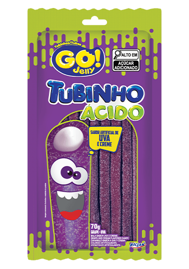 Bala Tubinho Go Jelly Uva Ácida 70g