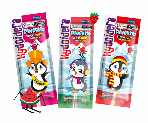 Pirulito Pinguito Cereja, Morango e Melancia 10g