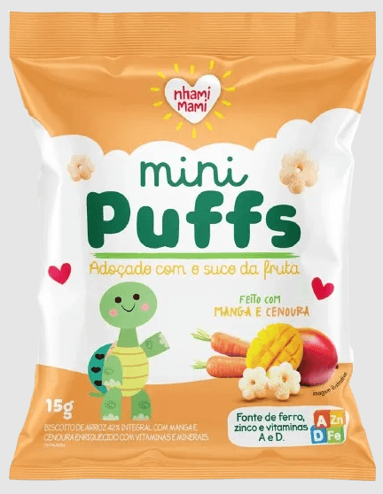 Mini Puffs Manga e Cenoura 15g - Drogarias Minas Mais