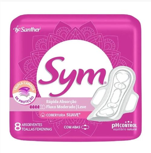 Absorvente Sym Total Protect Suave Com Abas - 8 Unidades