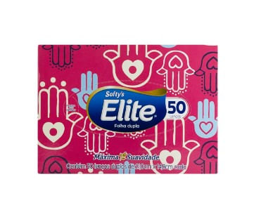 Lenço de Papel Elite Folha Dupla Tradicional com 50 Unidades