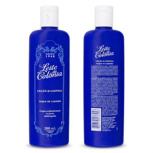 Loção de Limpeza Facial Leite de Colônia Toque de Carinho 200ml
