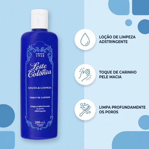 Loção de Limpeza Facial Leite de Colônia Toque de Carinho 200ml