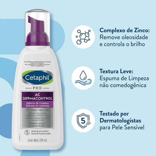 Espuma de Limpeza Cetaphil Pro AC Control com Zinco 236ml