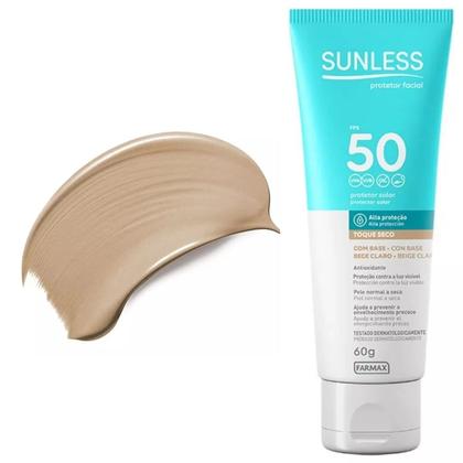 Protetor Solar Facial em Creme Sunless com Cor Bege Claro FPS 50 60g