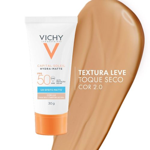 Protetor Solar Facial em Creme Vichy Capital Soleil Hydra-Matte com Cor 2.0 30g