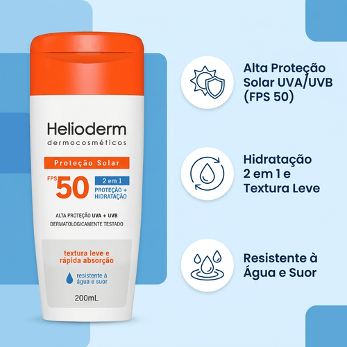 Protetor Solar em Loção Helioderm Suncare FPS 50 200ml