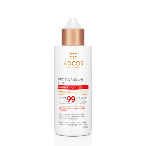 Protetor Solar Facial Adcos Fluid Máxima Proteção Tonalizante FPS 99 50ml