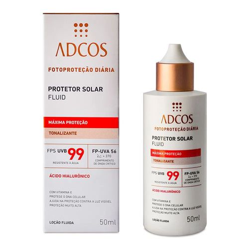 Protetor Solar Facial Adcos Fluid Máxima Proteção Tonalizante FPS 99 50ml