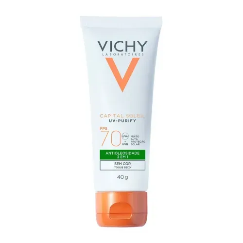 Protetor Solar Facial em Gel Vichy Capital Soleil Purify com FPS 70 40g
