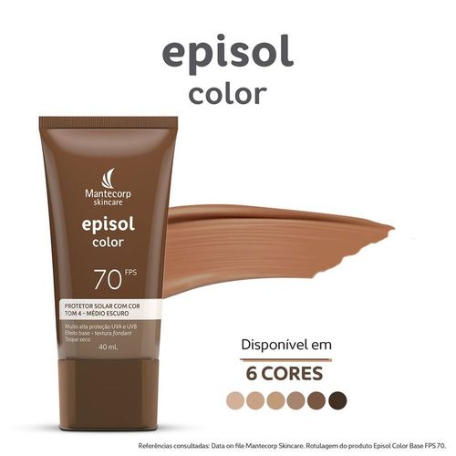 Protetor Solar em Gel Mantecorp Episol Color com Cor Médio Escuro FPS 70 40ml