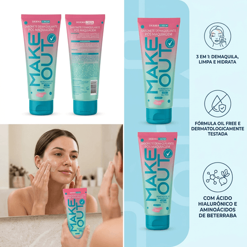 Sabonete Facial em Gel Dermachem Make Out 100ml