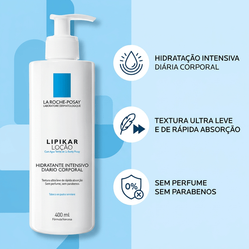 Loção Hidratante Corporal La Roche-Posay Lipikar com Água Termal 400ml