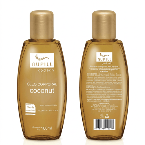 Óleo Corporal Nupill com Coco e Macadâmia 100ml