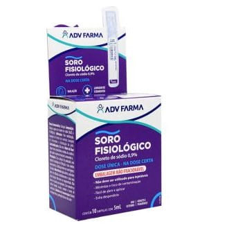 Soro Fisiológico ADV 0,9% 5ml Flaconete - com 10 Unidades