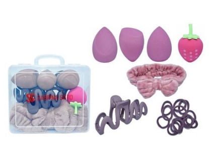 Kit Sabrina Sato 04 Esponjas Faixas para Maquiagem + Presilhas de Cabelo SP2170
