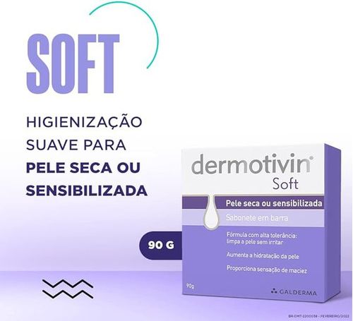 Sabonete Facial em Barra Dermotivin Soft para Pele Sensível 90g