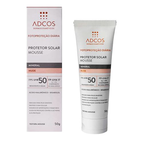 Protetor Solar em Mousse Adcos com Ácido Hialurônico e FPS 50 50g