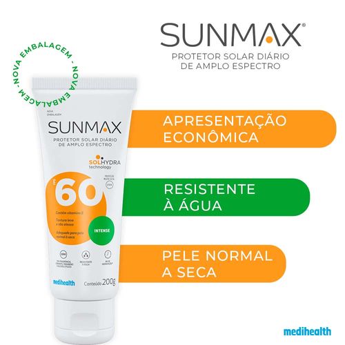 Protetor Solar em Creme Sunmax Intense com FPS 60 60g