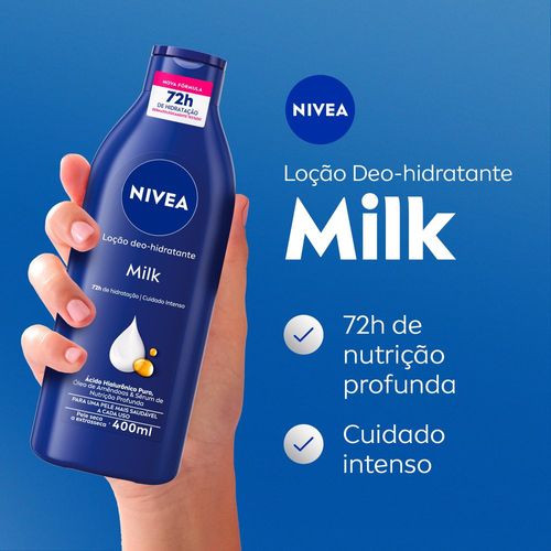 Hidratante Corporal em Loção Nivea Milk com Óleo de Amêndoas 400ml