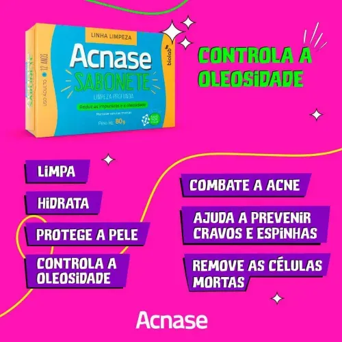 Sabonete Facial Acnase Clean com Nanotecnologia 80g