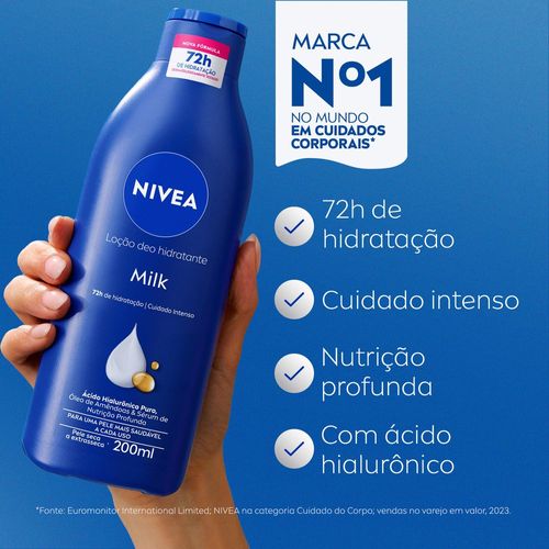 Hidratante Corporal em Loção Nivea Milk com Óleo de Amêndoas 200ml