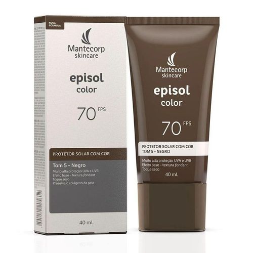 Protetor Solar em Creme Mantecorp Episol Color com FPS 70 Tom 5 Negro 40g