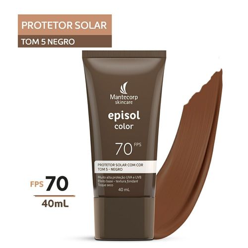 Protetor Solar em Creme Mantecorp Episol Color com FPS 70 Tom 5 Negro 40g