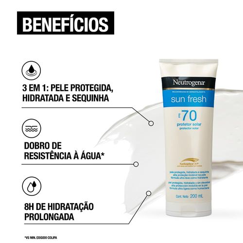 Protetor Solar Neutrogena Sun Fresh FPS70 - 200ml