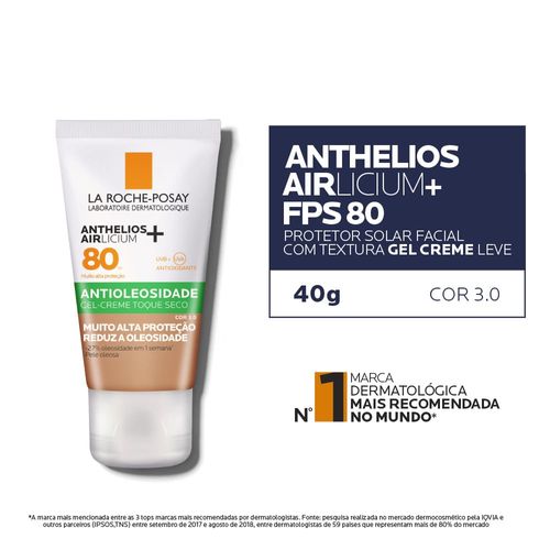 Protetor Solar Anthelios Airlicium Antioleosidade FPS80 Cor 3.0 - 40g