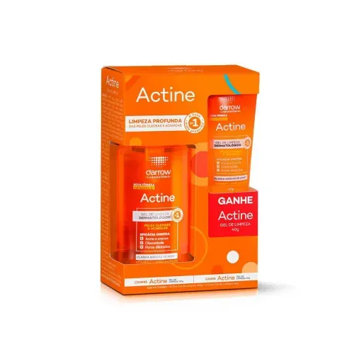 Kit Gel de Limpeza Darrow Actine com Ácido Salicílico e Vitamina C 140g + 40g