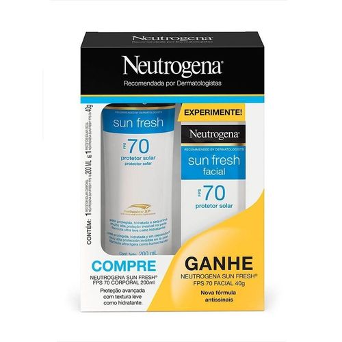 Kit Protetor Solar Neutrogena Sun Fresh com Tecnologia Helioplex FPS 70 200ml + 40g