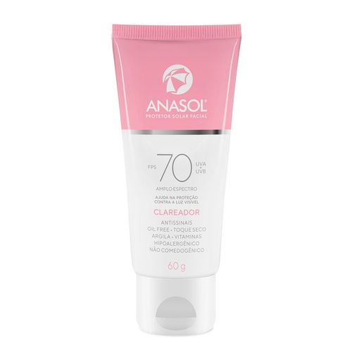 Protetor Solar Facial em Creme Anasol com FPS 70 e Argila 60g
