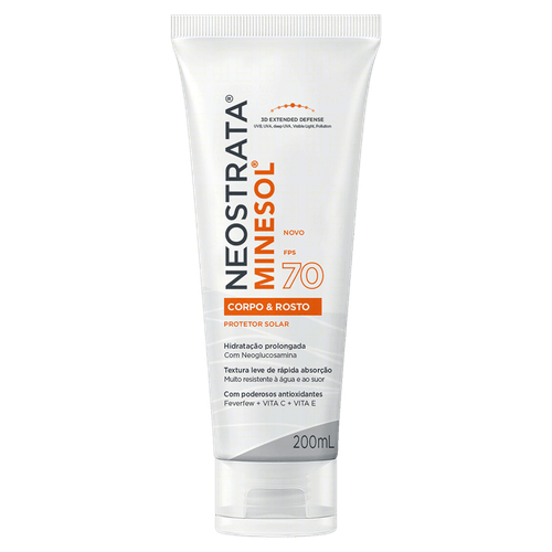 Protetor Solar em Creme Neostrata Minesol Rosto e Corpo com FPS 70 200ml