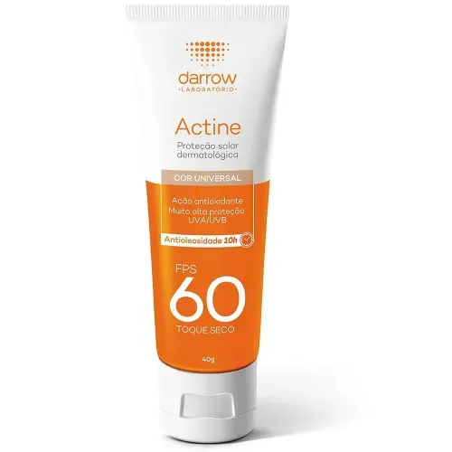 Protetor Solar Facial Darrow Actine com Cor FPS 60 40g