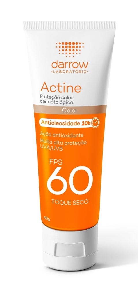 Protetor Solar Facial Darrow Actine com Cor FPS 60 40g