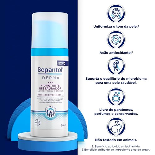 Hidratante Facial em Loção Bepantol Derma Noturno com Dexpantenol 50ml