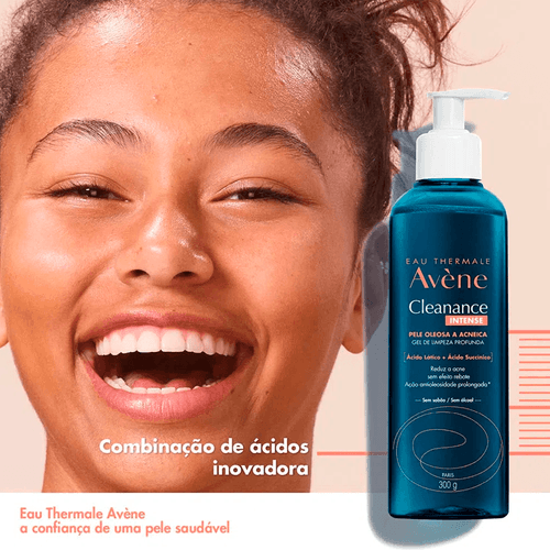 Gel de Limpeza Facial Avène Cleanance Intense com Ácido Lático e Succínico 300g