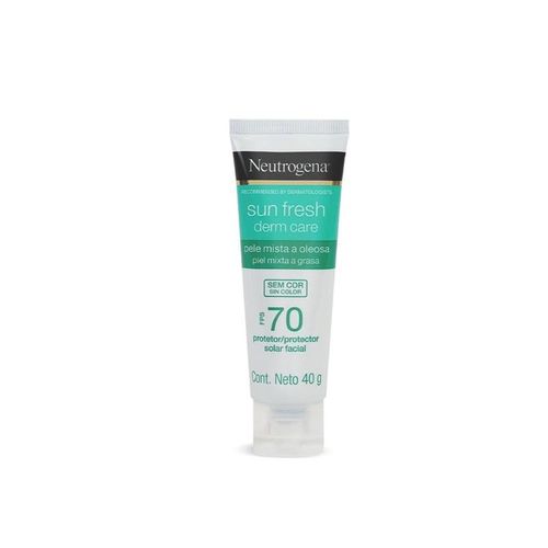 Protetor Solar Facial em Creme Neutrogena Sun Fresh Derm Care sem Cor FPS 70 40g