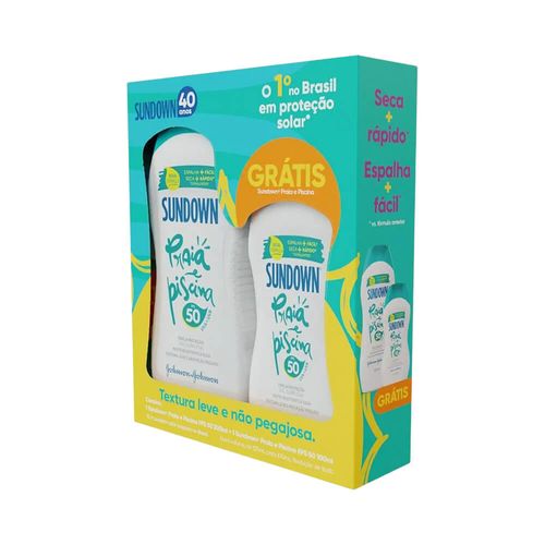 Protetor Solar em Creme Sundown Praia e Piscina FPS 50 200ml + 120ml