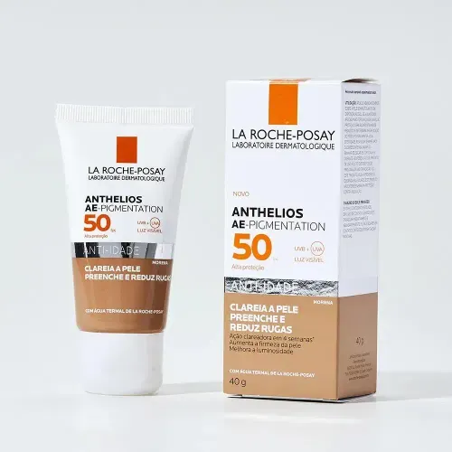 Protetor Solar Facial em Creme La Roche-Posay Anthelios AE com Ácido Hialurônico Cor Morena 40g
