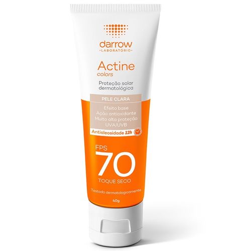 Protetor Solar Facial em Loção Darrow Actine Colors com Cor Pele Clara FPS 70 40g